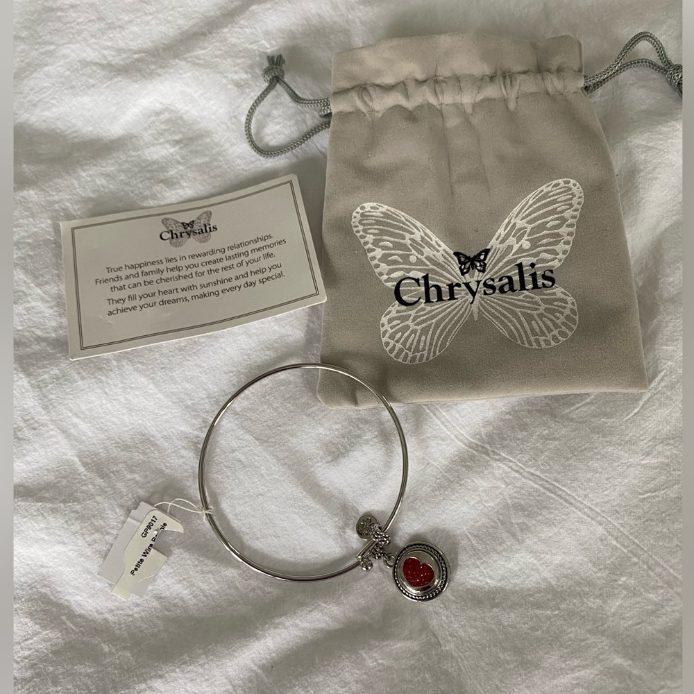 Chrysalis bracelet with red heart charm, NWT